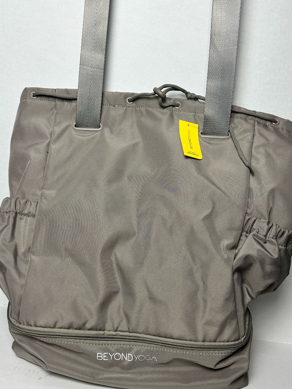 Beyond Yoga Taupe Duffel Tote Bag